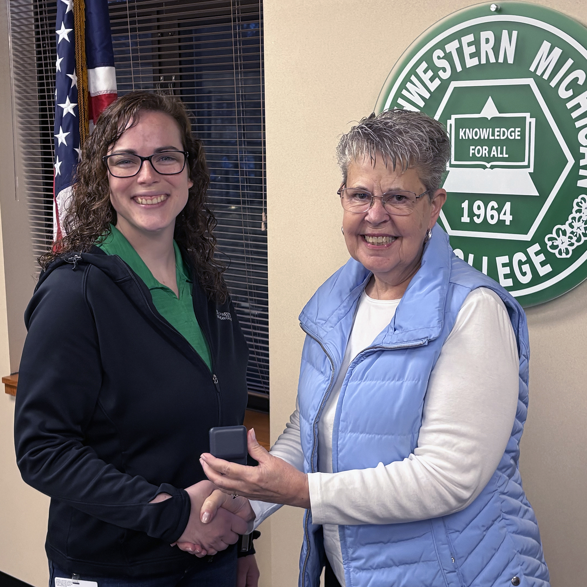 Andrea, Becky, service pin