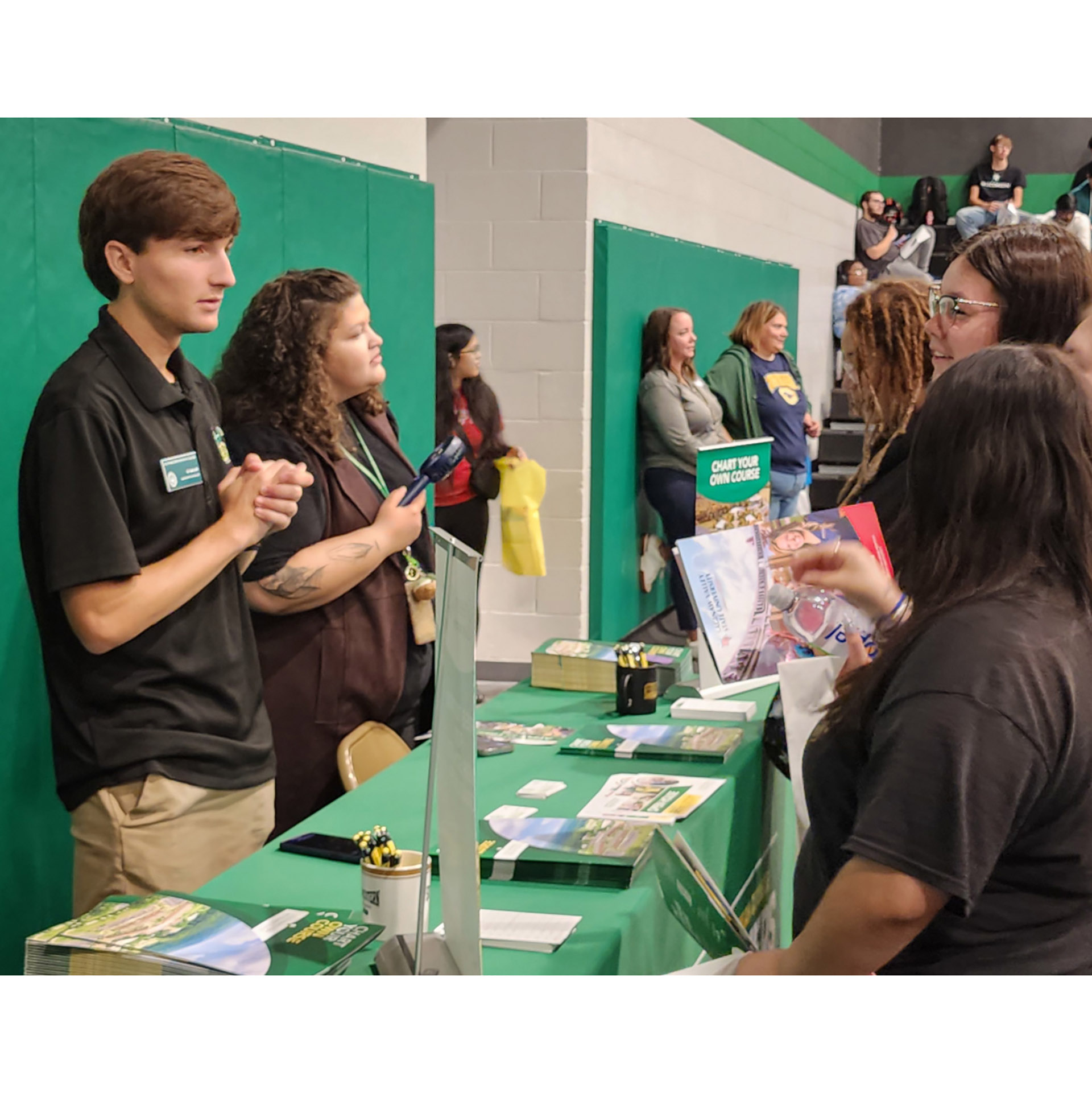 Admissions Counselors Ethan Saylor and Madeline Collins