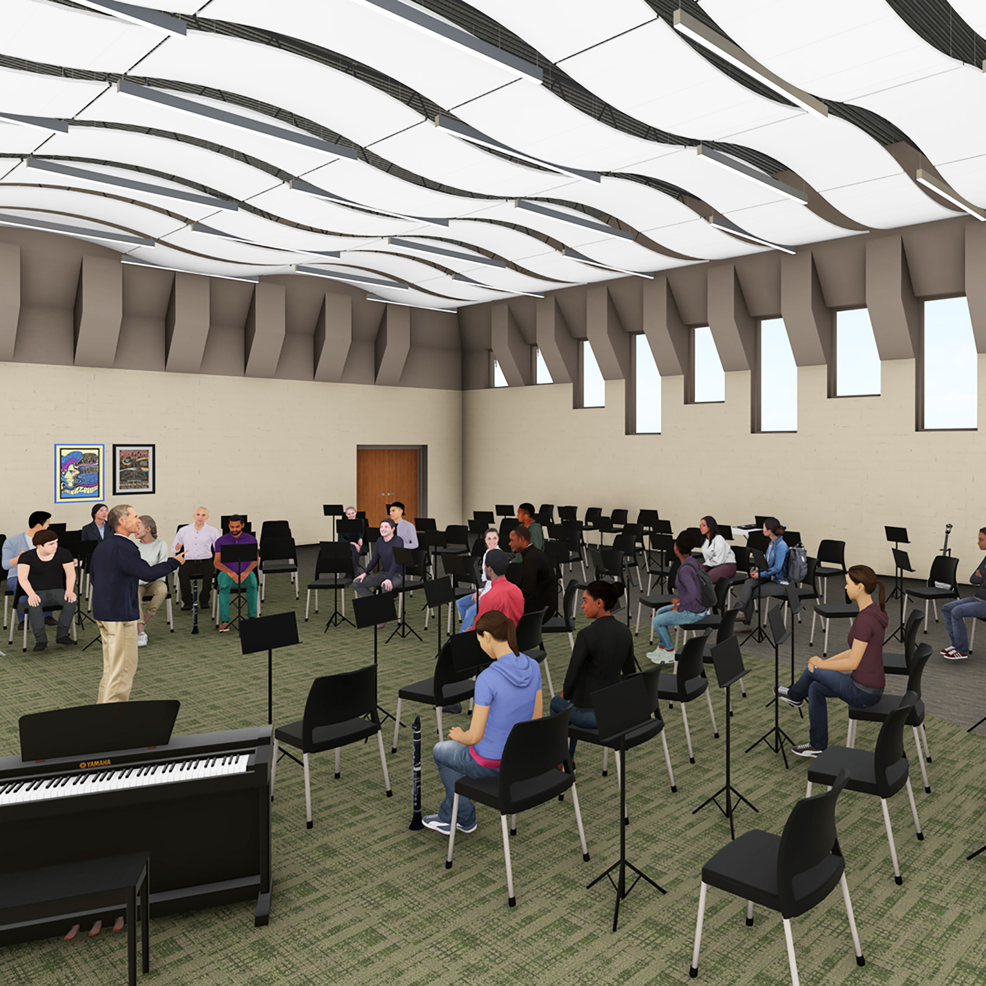 Enlarged band room