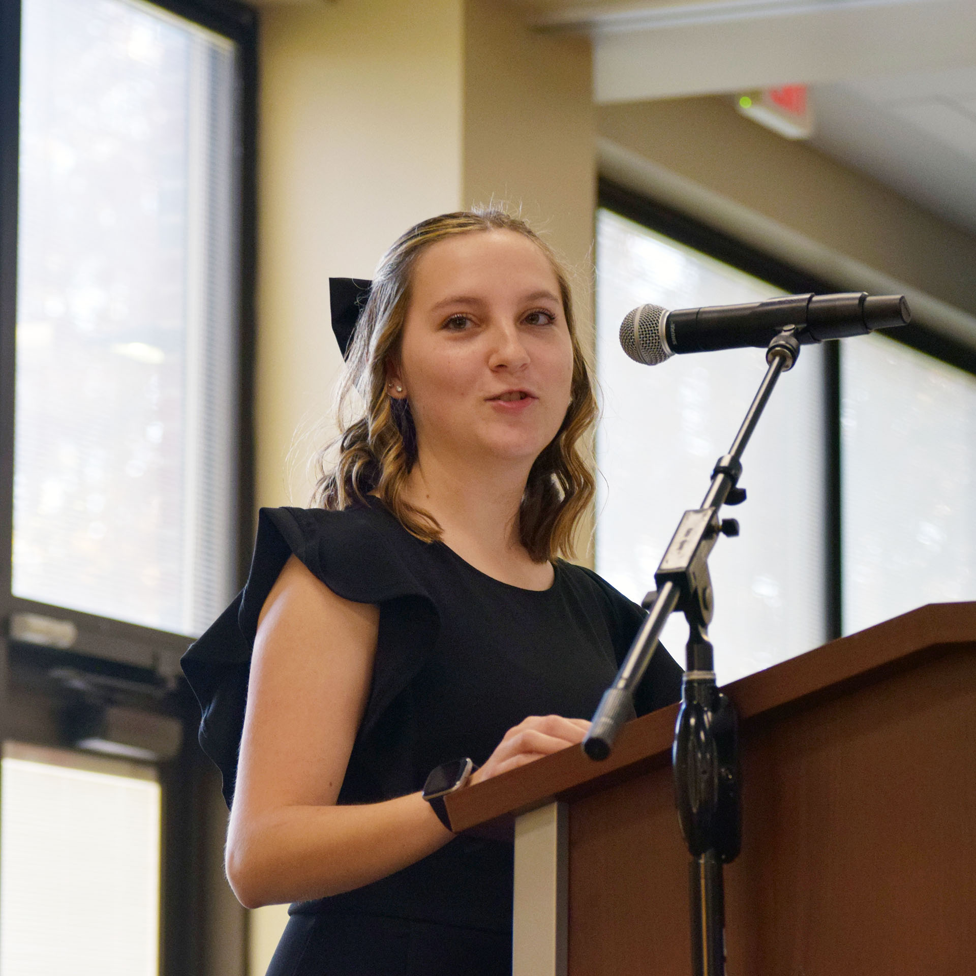 Student speaker Lauren Lovell, Watervliet music major