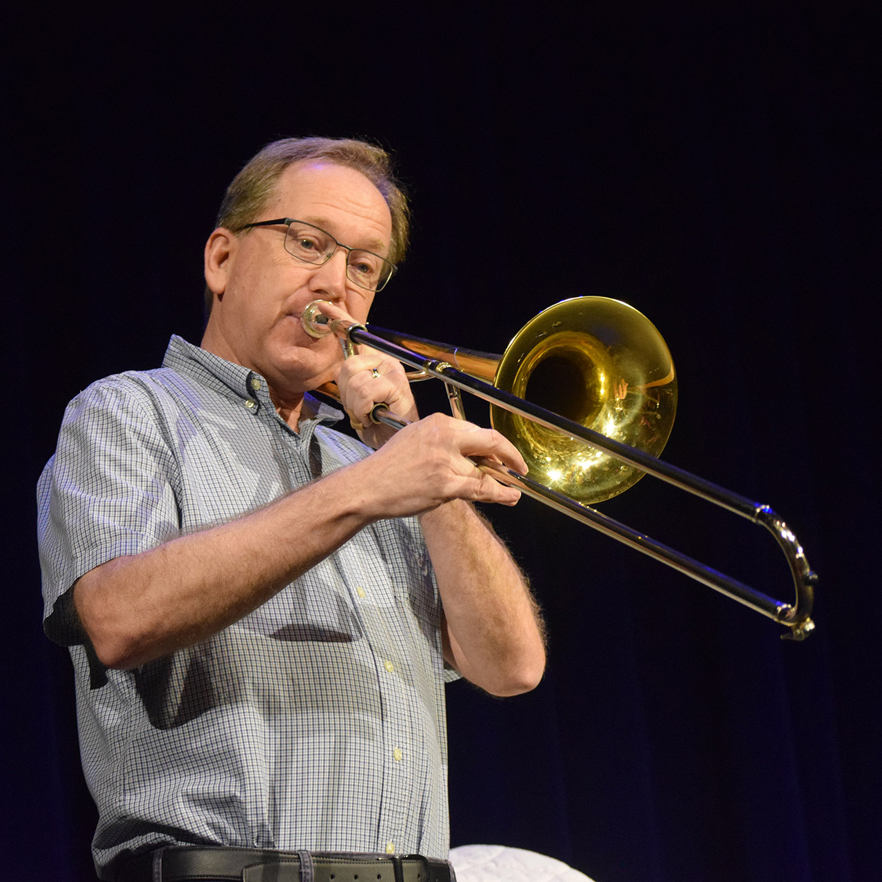 Tim Coffman and his trombone